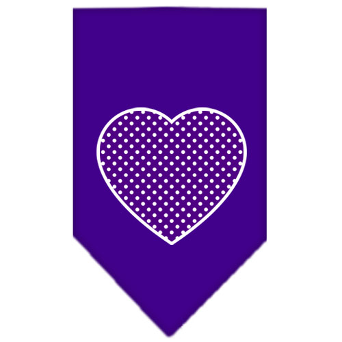 Purple Swiss Dot Heart Screen Print Bandana Purple Small